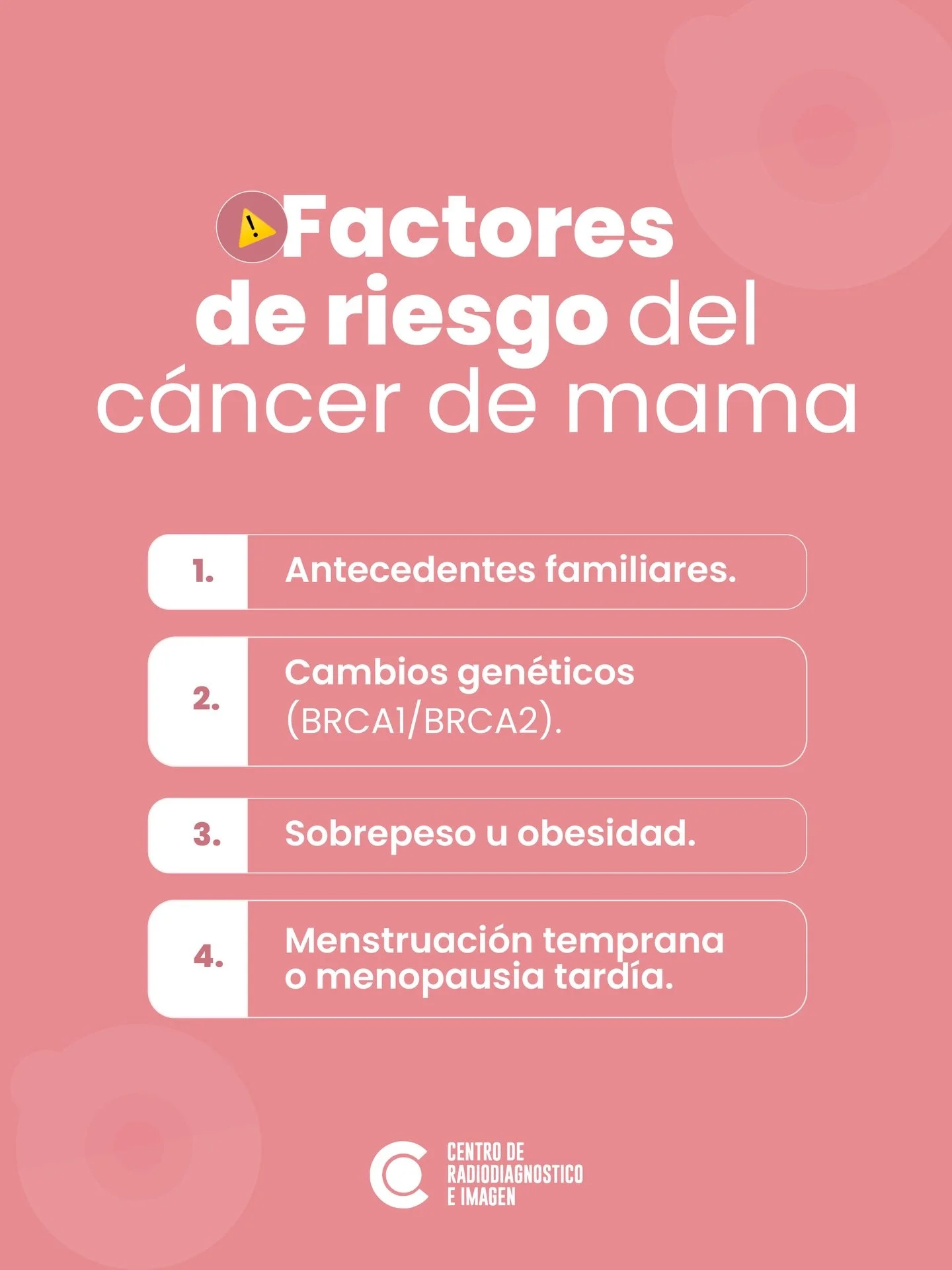 Conocer los factores de riesgo es clave para la detecci&oacute;n oportuna.
Identificarlos a tiempo ayuda a tomar decisiones informadas sobre tu salud.

👉🏼81 1734 2030 / 81 8333 4185 📍Hidalgo 2315 Col. Obispado Mty, N.L