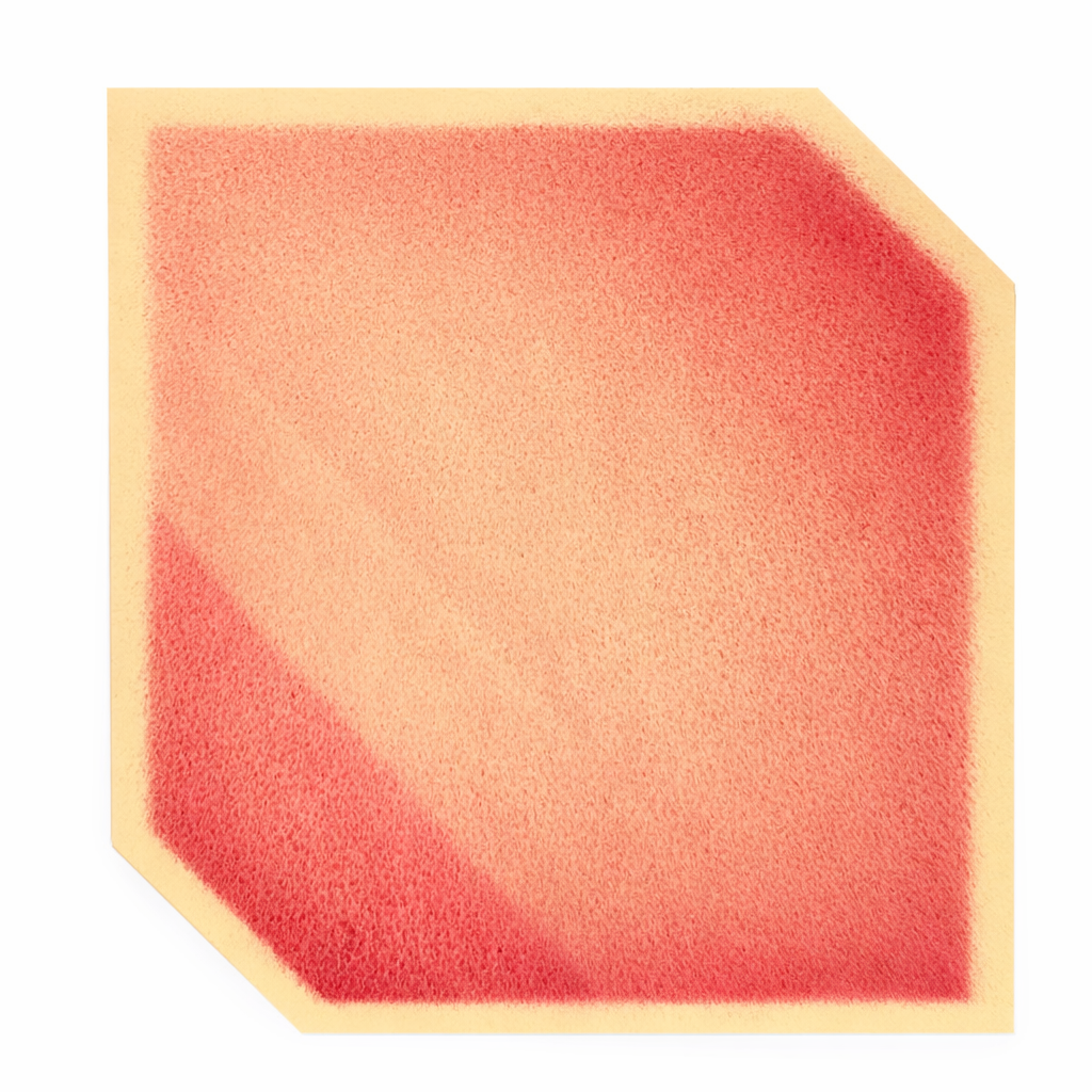 Rose Madder.  2025.  Tempera and resin on gold-mirrored Perspex.  45 x 48cm. 