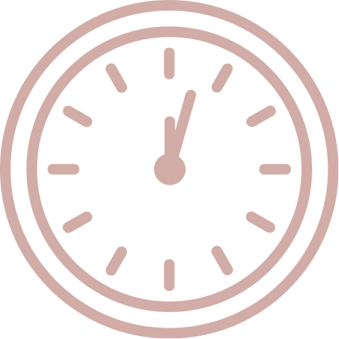 Minimalist clock icon with a single hand pointing near 12 o'clock.