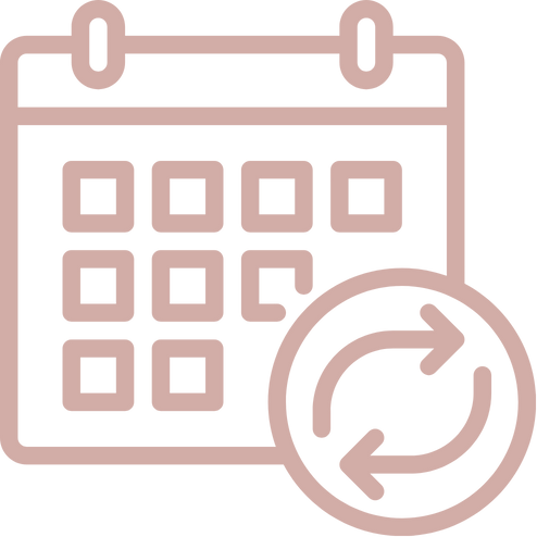 Icon of a calendar with a circular refresh symbol