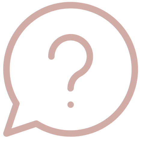 A pink question mark inside a speech bubble icon.