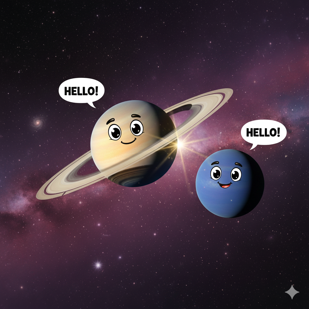 Conjunction of Saturn and Neptune