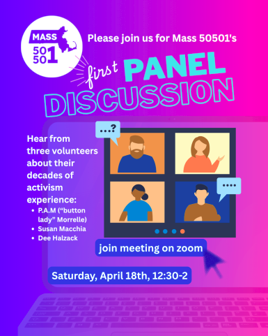 First online panel discussion with Mass 50501 volunteers on April 18th.
