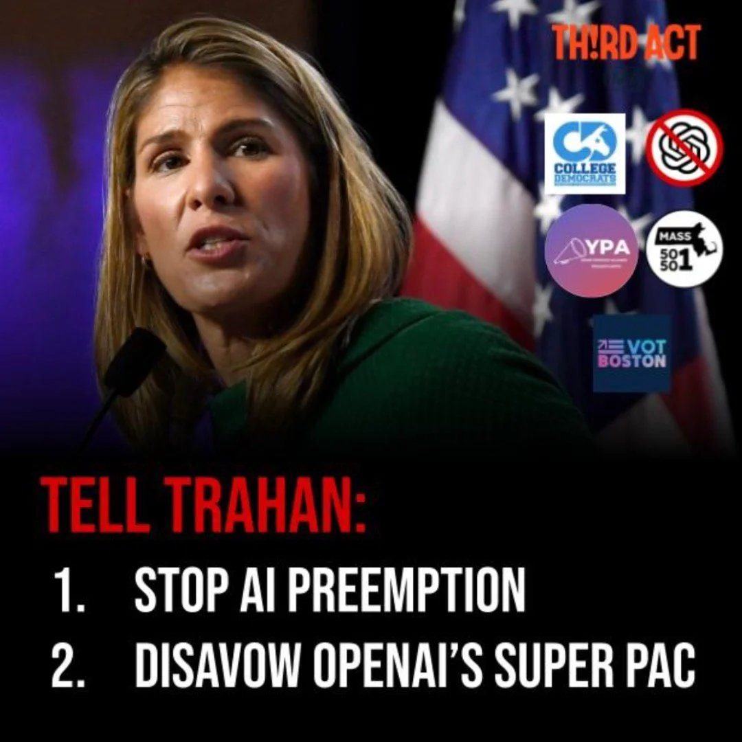 Rally on 8/20 against Trahan (MA-3) and Big AI