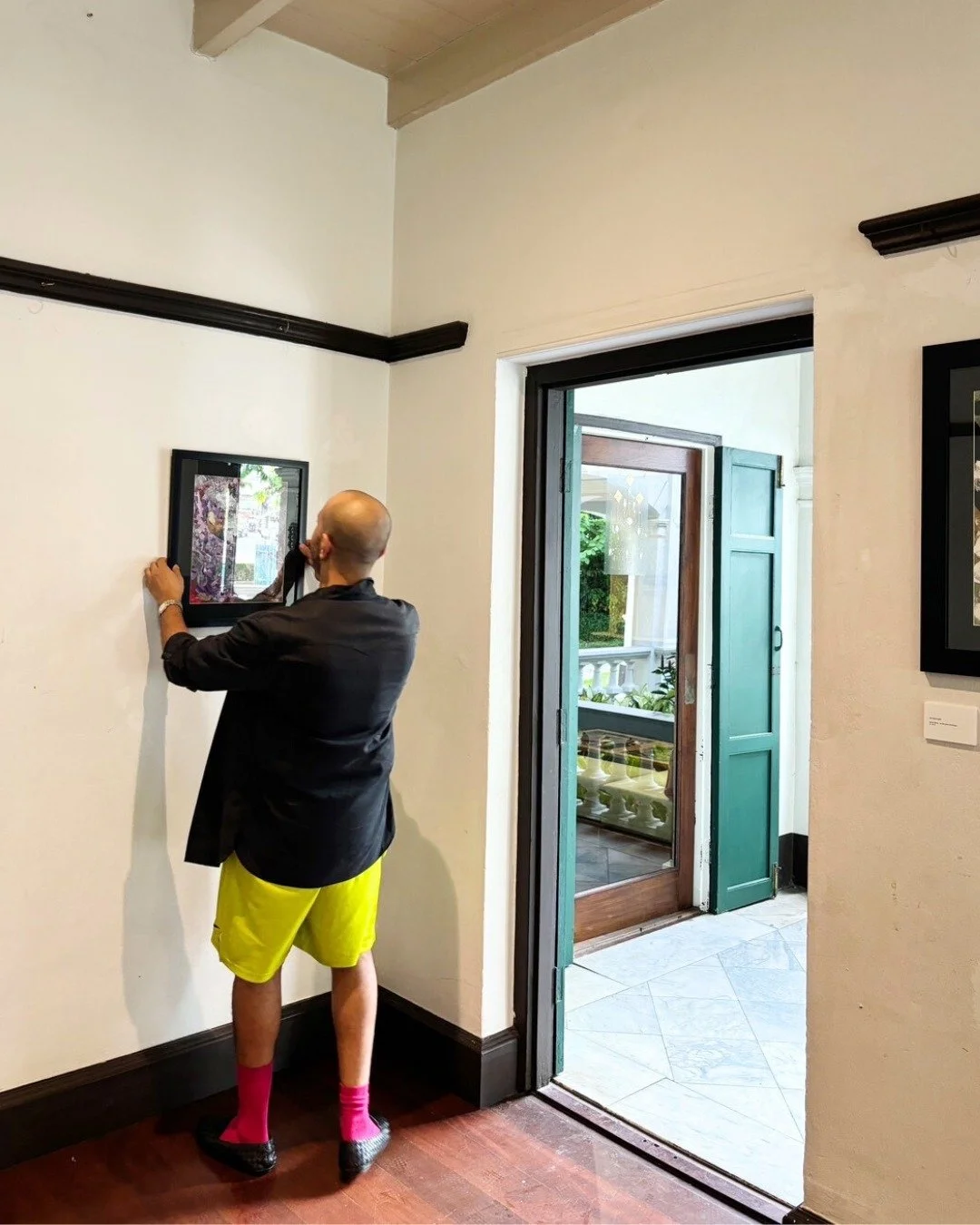 Setting up the Cosmic Corals Exhibition in our Gallery Room in preparation for the opening!

Egyptian mixed-media artist Shereif Eldesouky, based in Bangkok, invites audiences into Cosmic Corals: a vivid exploration of memory, resilience and the endu