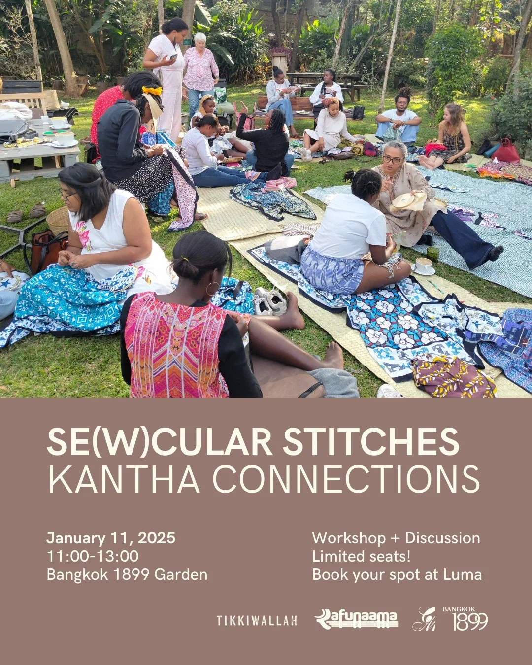 Kantha Connections: Stitching Circle for Resistance &amp; Solidarity

Join our intimate stitching circle exploring the shared histories of resistance in India and Thailand through Kantha embroidery, a traditional South Asian stitching practice rooted