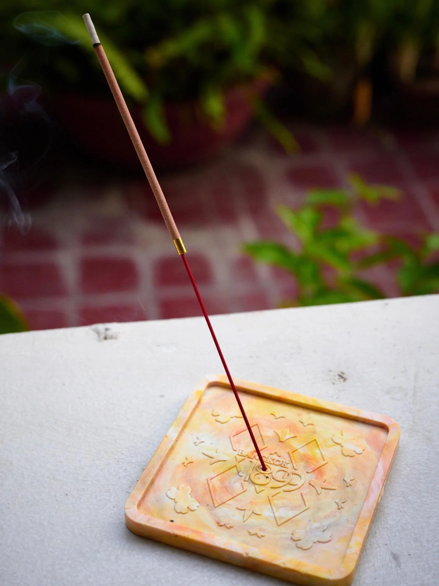 Inspired by Bangkok 1899&rsquo;s architecture &mdash; the former home of Chaophraya Thammasakmontri &mdash; from the wall and floor patterns, this coaster and incense stick holder developed in collaboration with @preciousplasticbkk captures the spiri