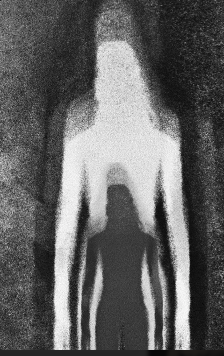 a black and white image of a silhouette inside the outline of another body. A creative interpretation of integration in psychotherapy. 