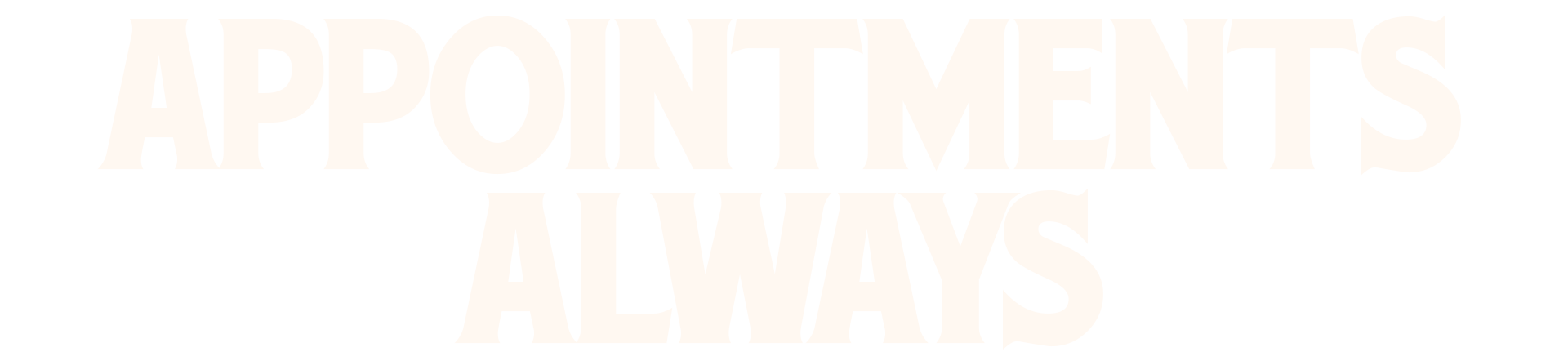 "Appointments Always" text in large bold font.