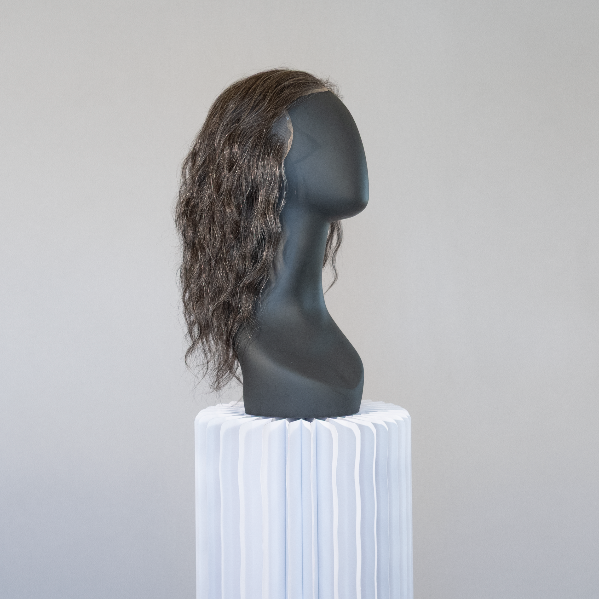 Long Men's Lace Wig in 50% Grey