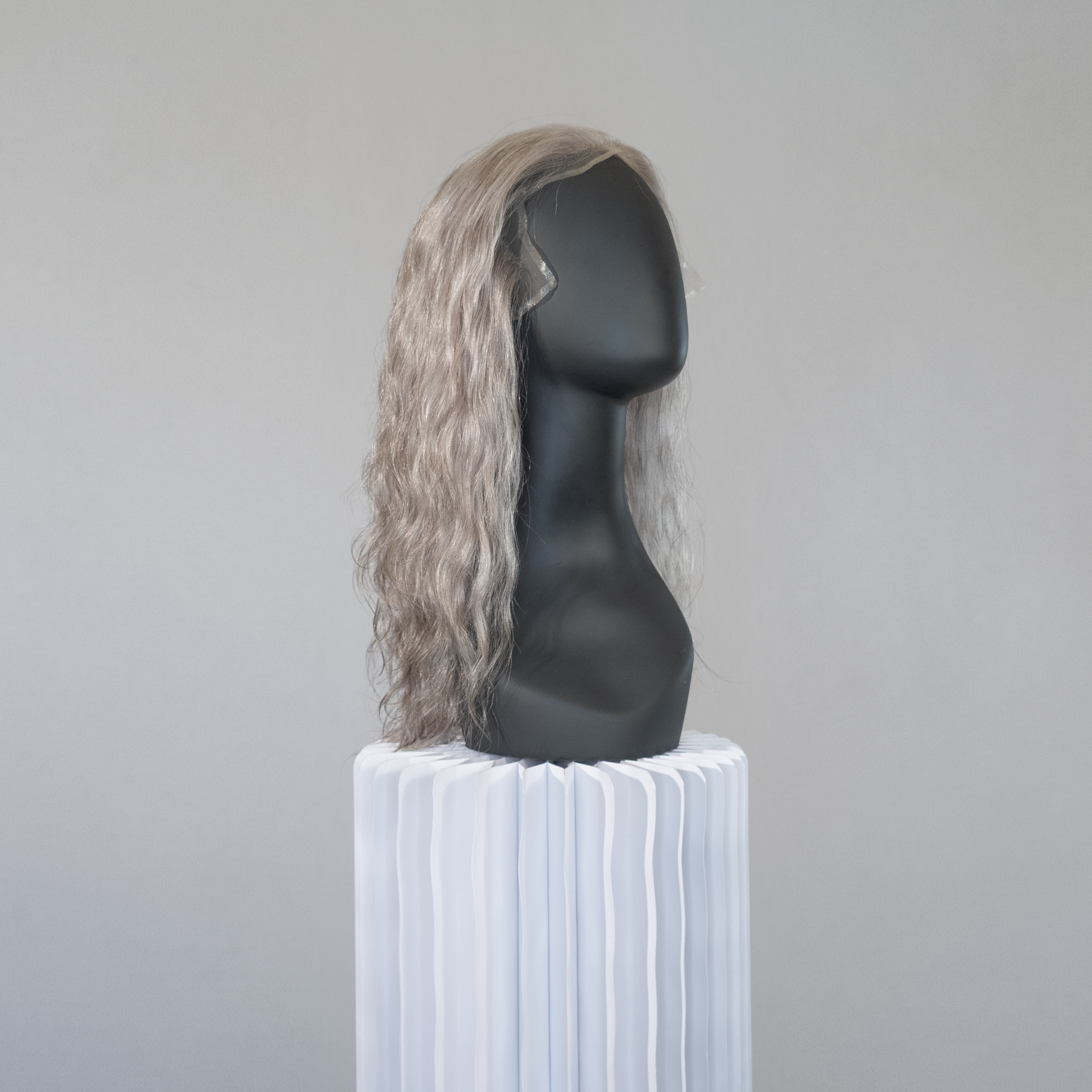 Long Men's Lace Wig in #80% Grey