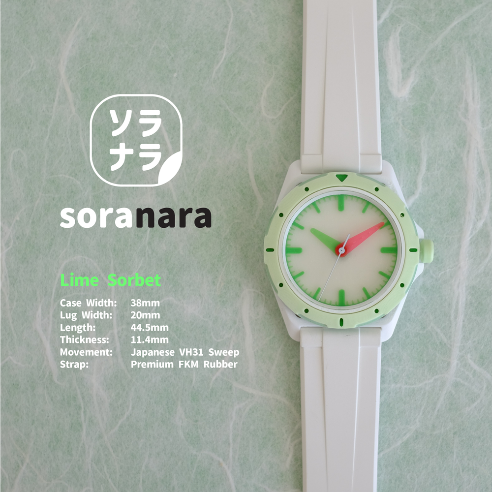 D38 Lime Sorbet — Soranara Watches