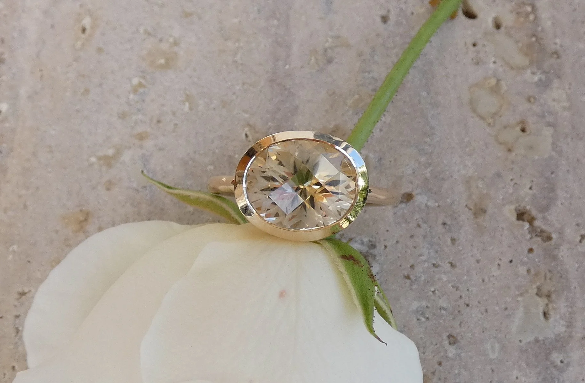 Frame ring - custom cut Citrine