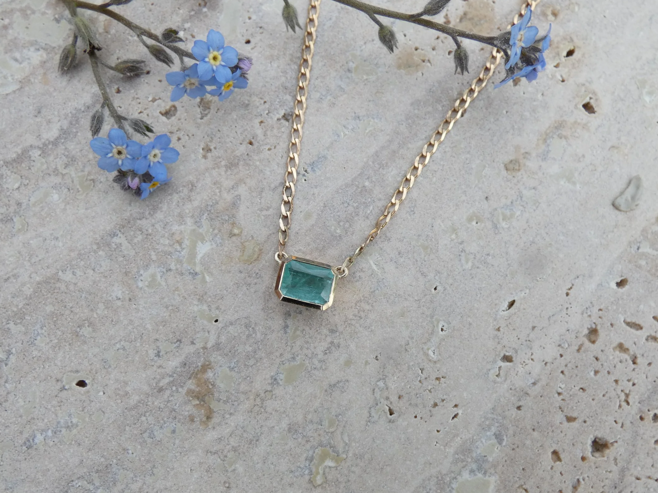 Frame Necklace - Nigerian Emerald