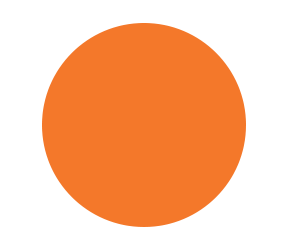 Orange circle on a white background.