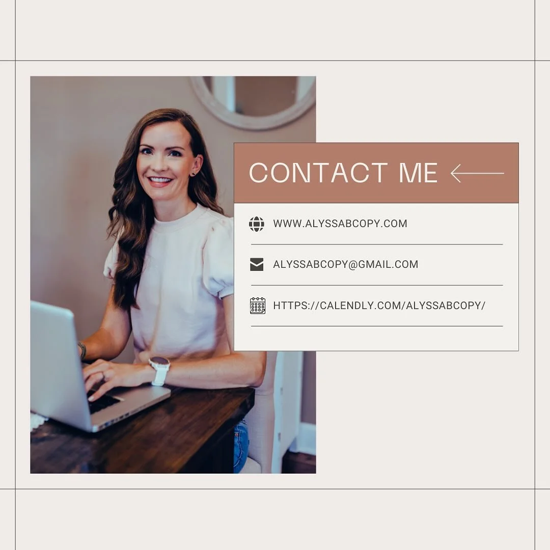 Still pushing off your website redo, SEO articles, or email newsletters? I&rsquo;d love to help you get your brand noticed in 2025. 

🗓️ Get on my calendar for Q125 before it&rsquo;s too late. Let&rsquo;s chat to see if we&rsquo;re a good fit.

Chee