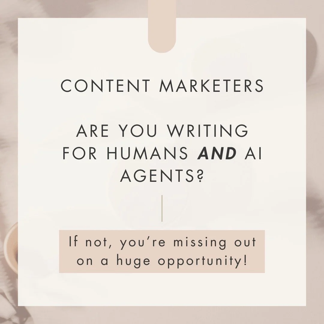 Content marketers&mdash;are you writing for humans and AI agents?

 If not, you&rsquo;re missing out on a huge opportunity.

Think about how our search habits have changed. A few years ago, we&rsquo;d open Google and type a few keywords. Let&rsquo;s 