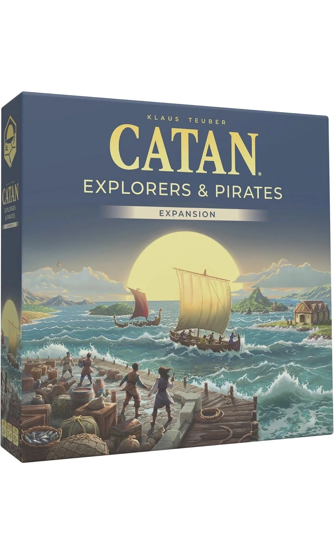 Catan Explorers & Pirates expansion board game featuring ships and coastal adventure