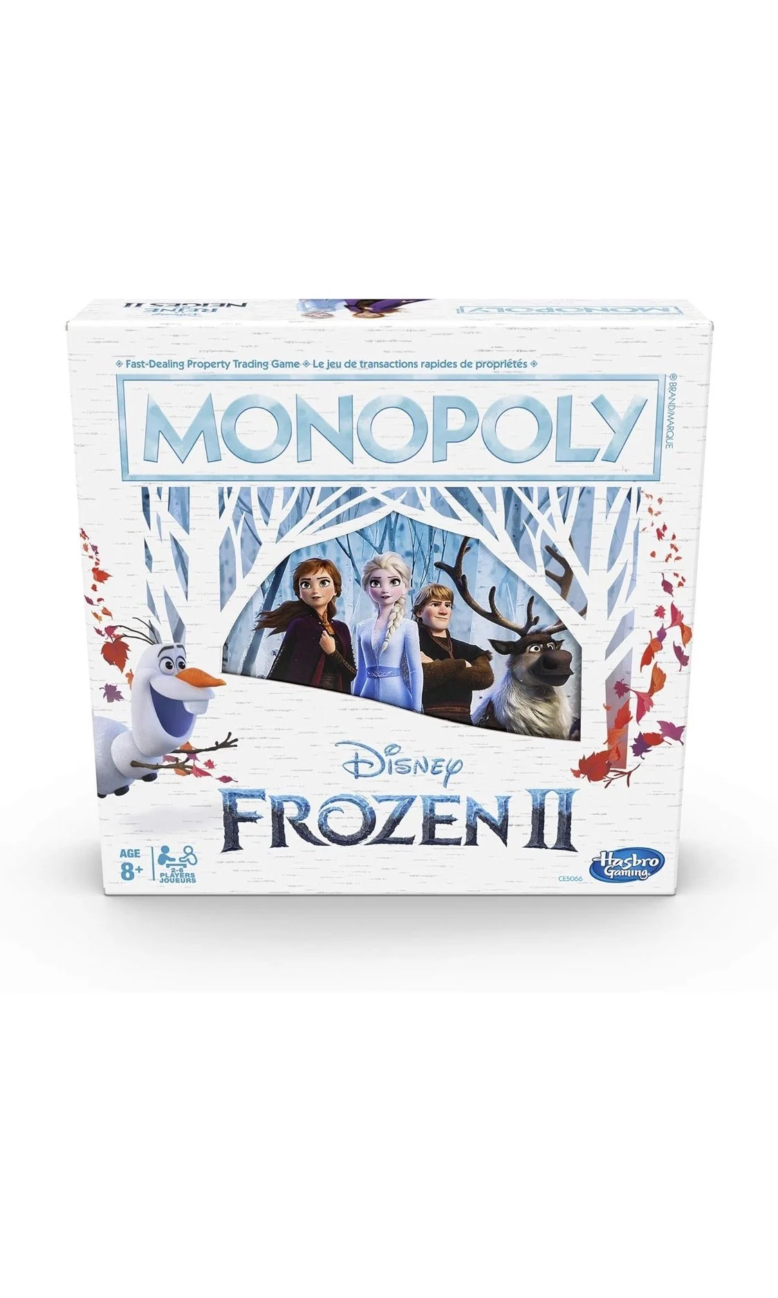 Disney Frozen II Monopoly board game themed with Elsa and Anna characters