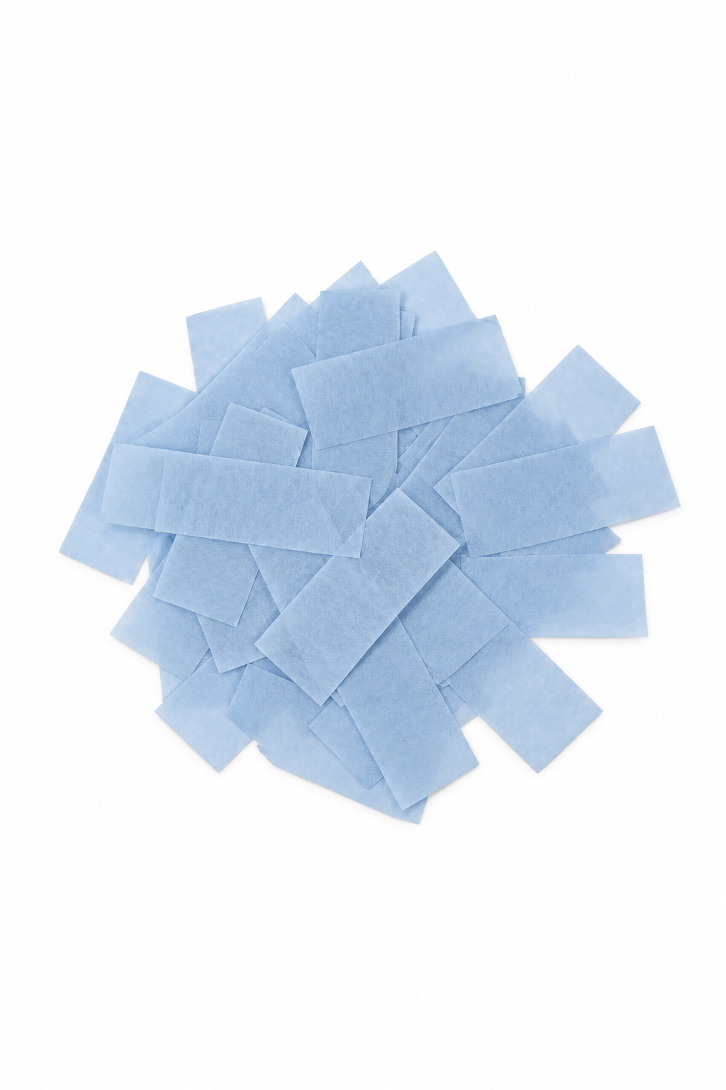 Dusty Blue rectangular tissue paper confetti pieces for confetti machine rentals and event celebrations.