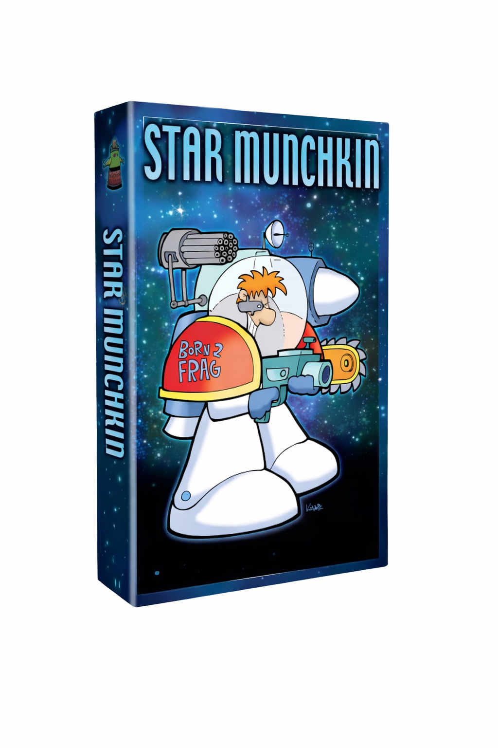 Star Munchkin sci-fi themed card game with cartoon space character