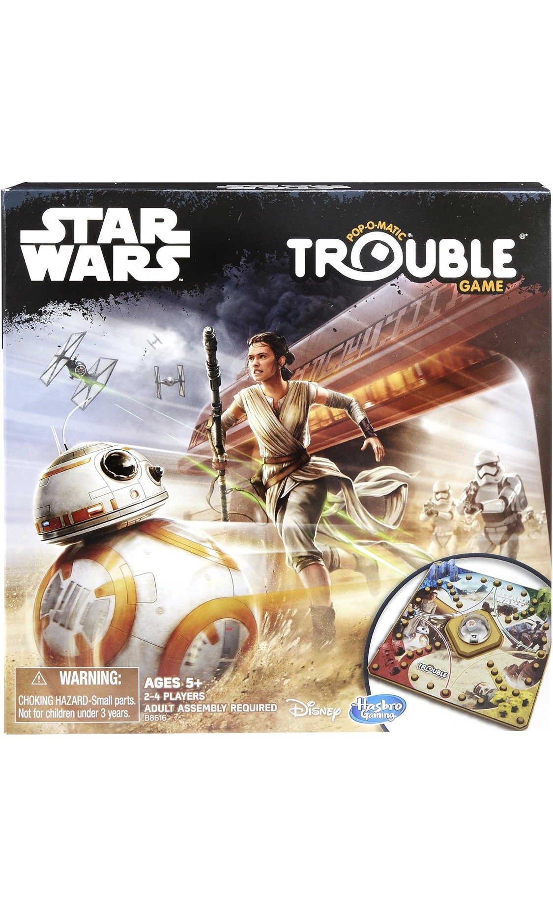 Star Wars Trouble board game featuring pop-o-matic dice and characters
