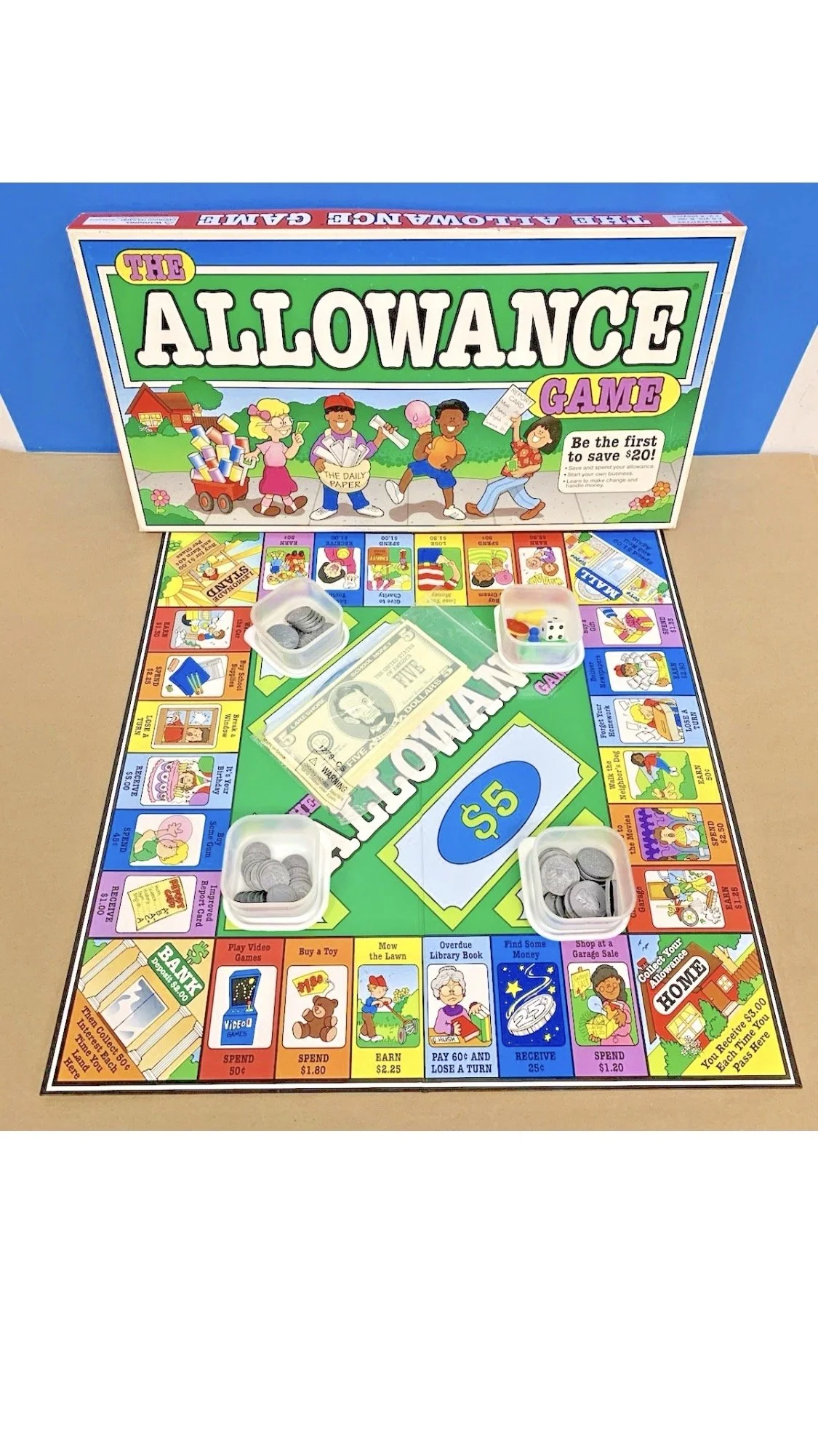 Allowance Game board game teaching kids money and financial basics