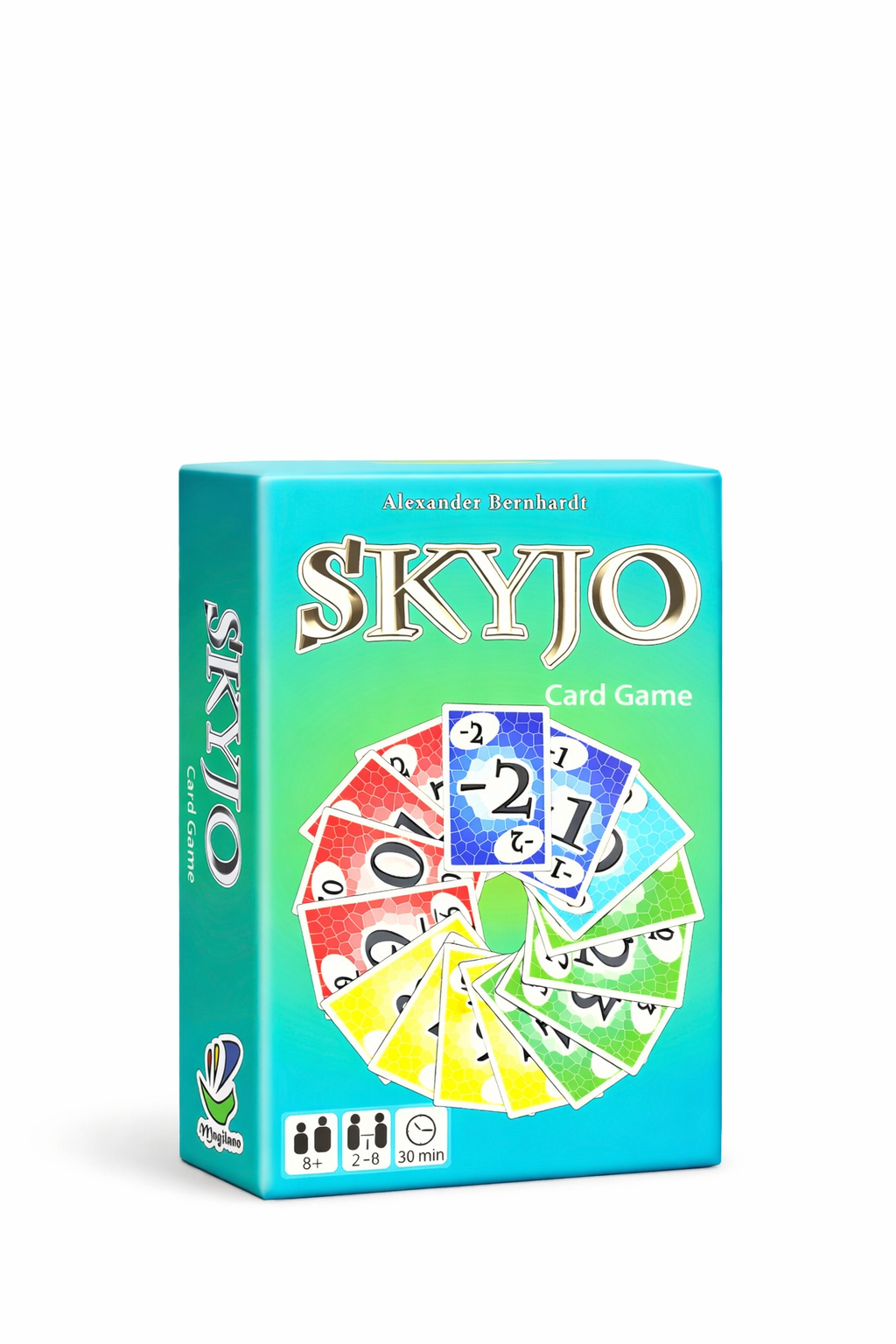 Skyjo card game with colorful numbered cards for strategy play