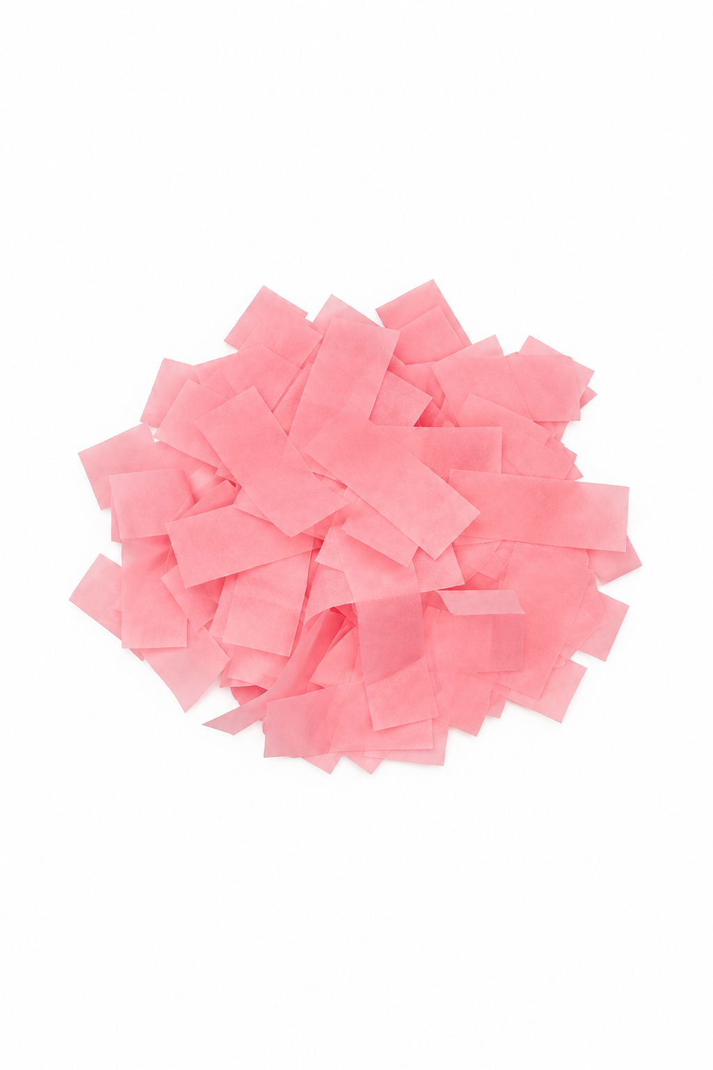 Light Pink rectangular tissue paper confetti pieces for confetti machine rentals and event celebrations.