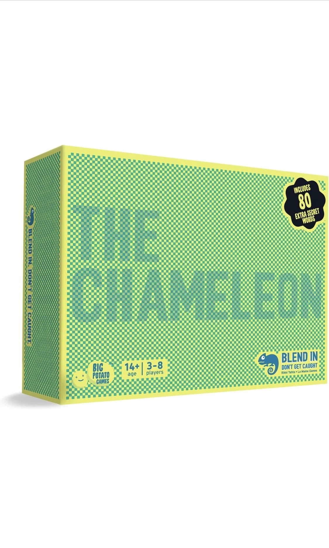 The Chameleon social deduction card game with green box design