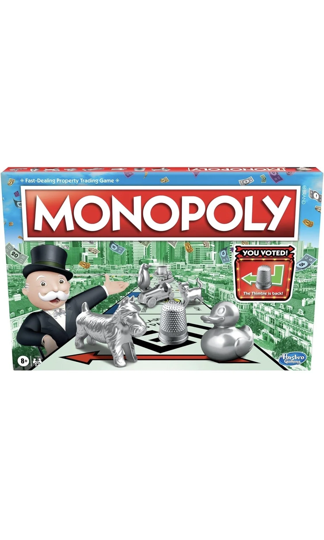 Monopoly classic board game with tokens, money, and property trading theme