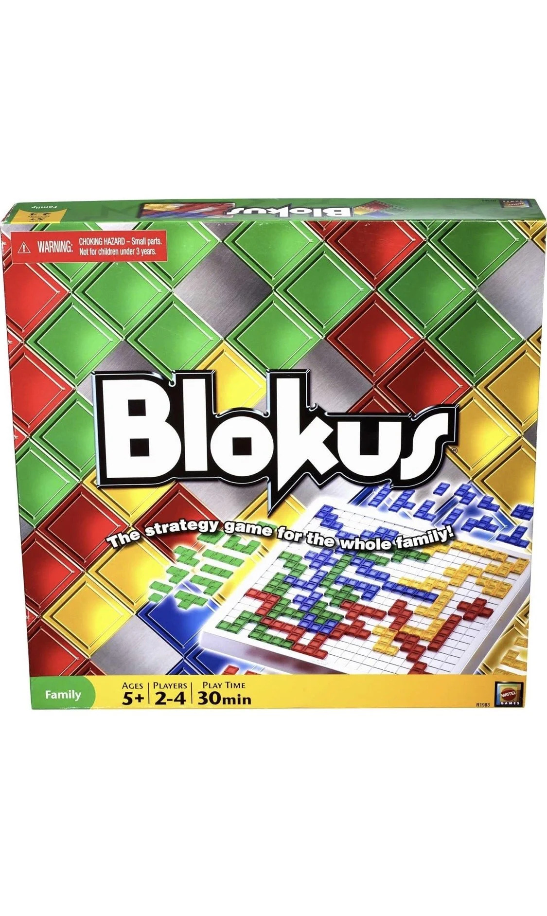 Blokus strategy board game with colorful geometric pieces and grid board