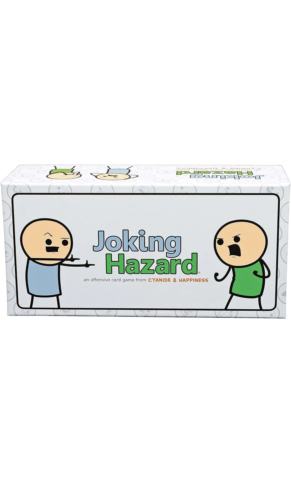 Joking Hazard card game box with cartoon characters from Cyanide and Happiness