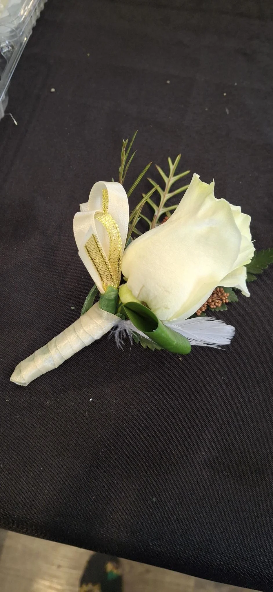 white rose buttonhole