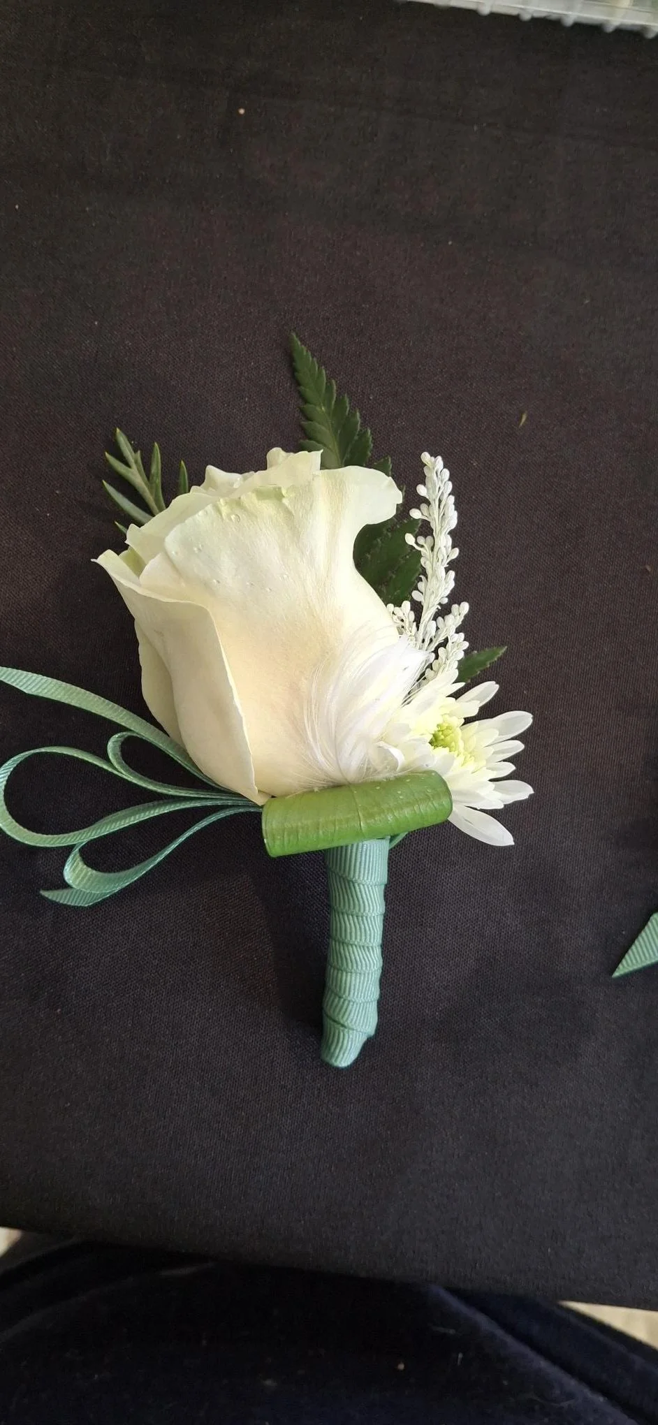 white rose buttonhole