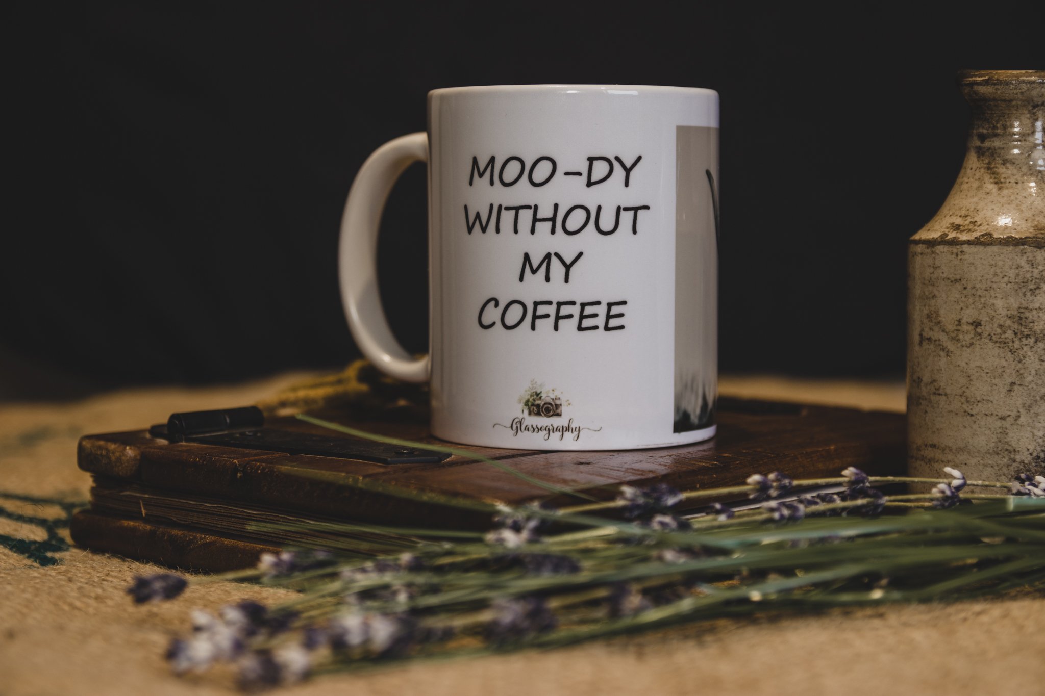 Moo-dy Without My Coffee Mug back