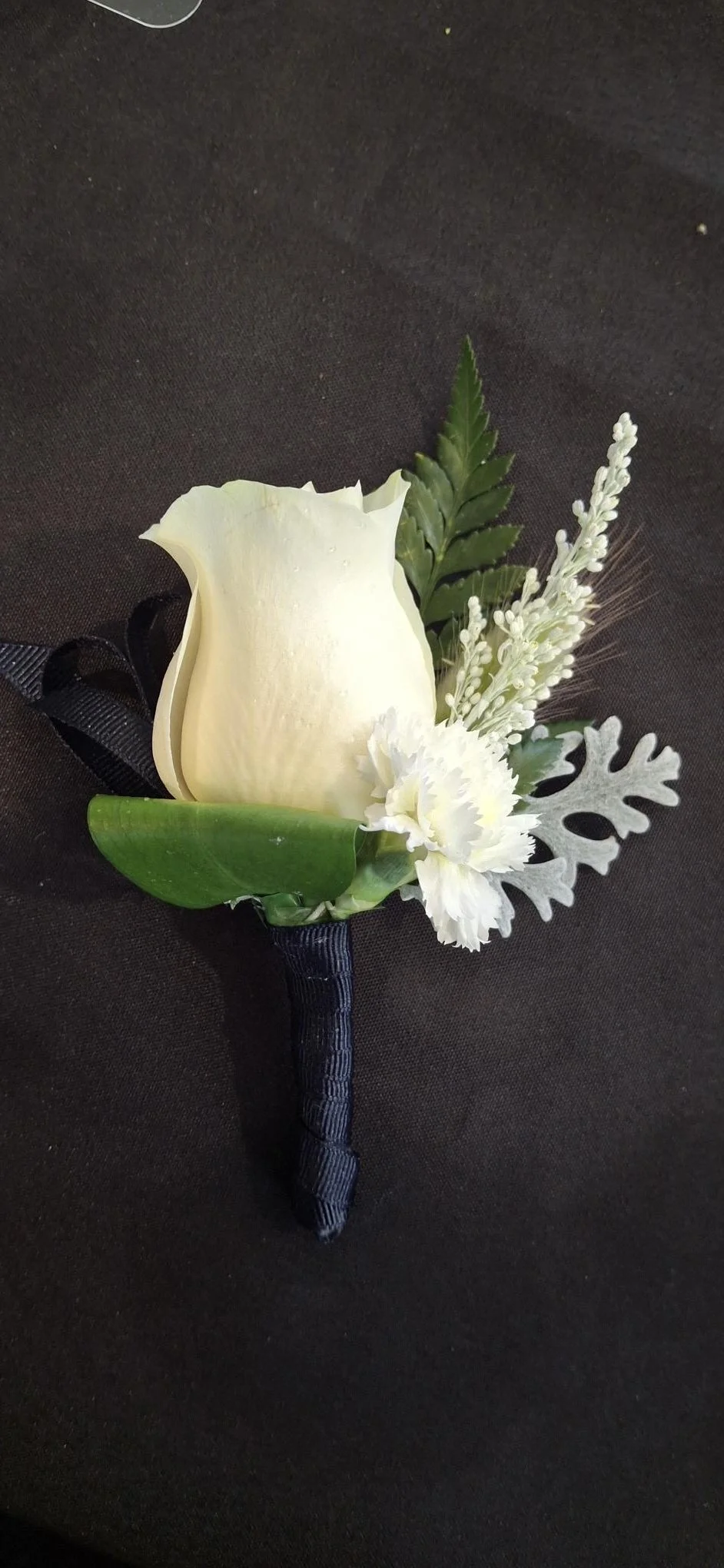 white rose buttonhole