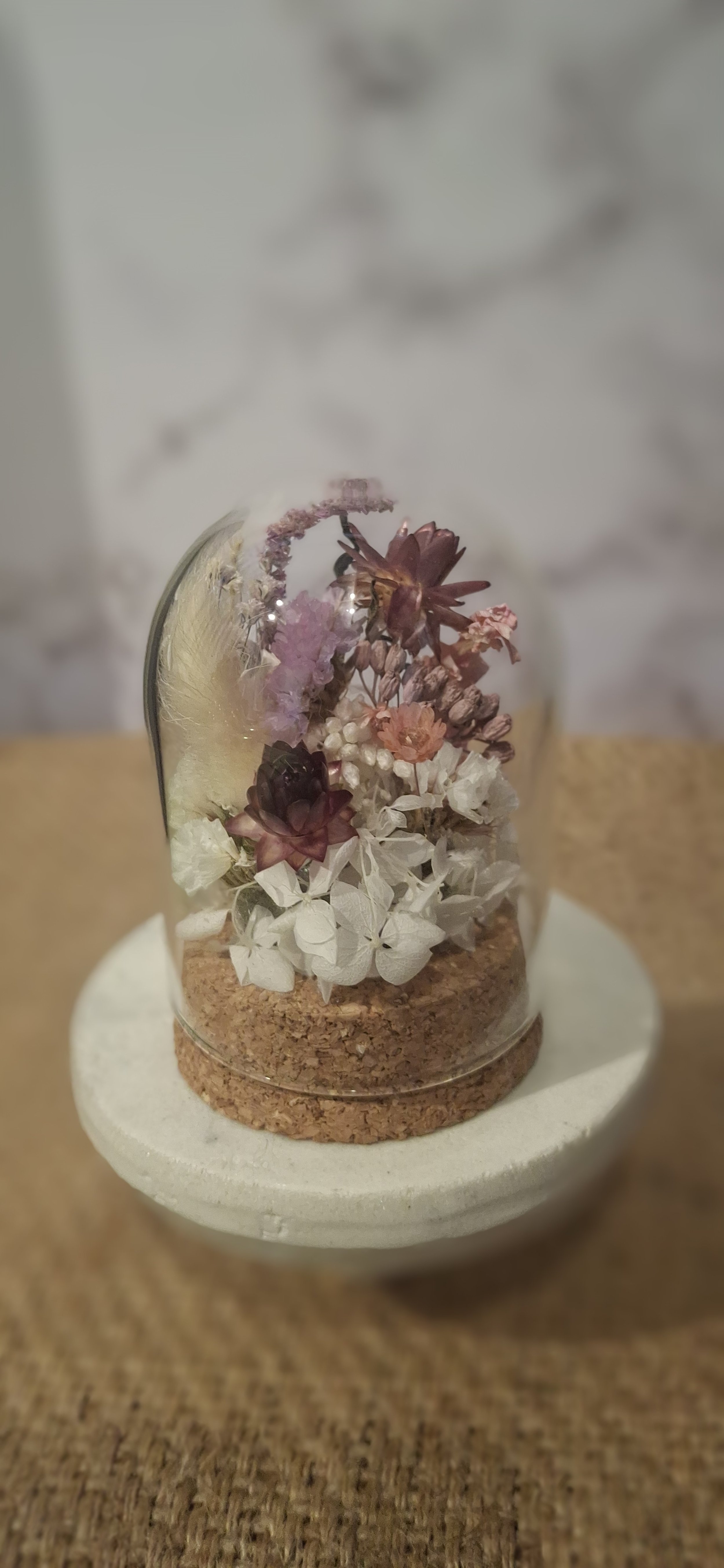 Mini Pink Blush Glass Dome