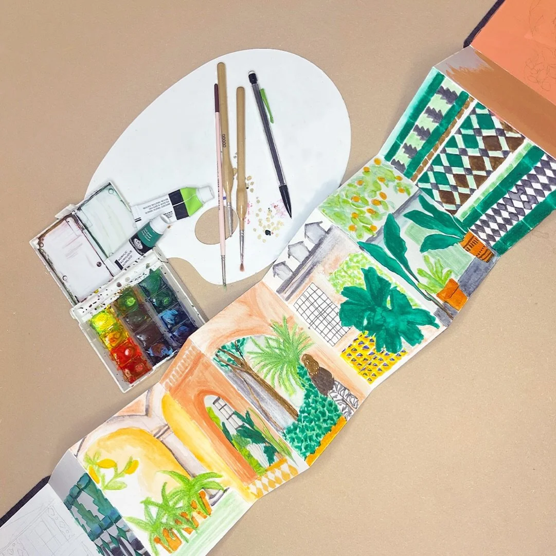 Quick sketchbook studies from Seville. Playing with colour and pattern for things I want to make a little later this year. 
I never really show this bit, messy, half-formed sketchbook pages where I&rsquo;m figuring out colour, pattern and mood before