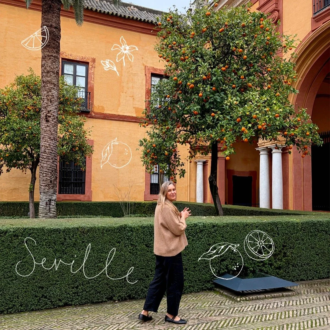 A little visual diary from last week's travel 🍊

All the tiles, arches on arches, orange trees everywhere, wild gardens, soft winter light. Getting lost around Santa Cruz, being floored by Real Alcazar, stopping to sketch in Plaza Alianza, soaking i