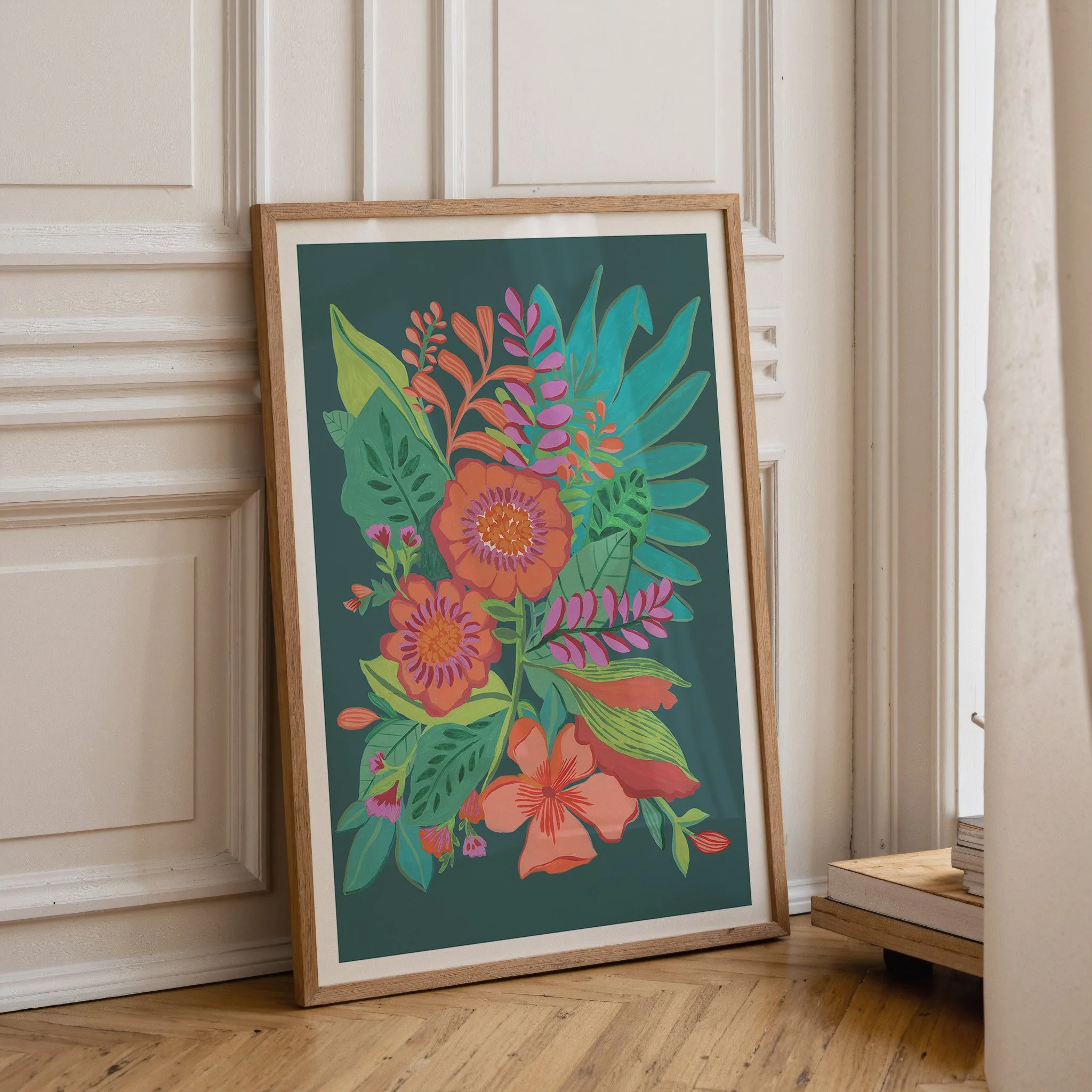 Jungle Flowers Leaning Frame.jpg