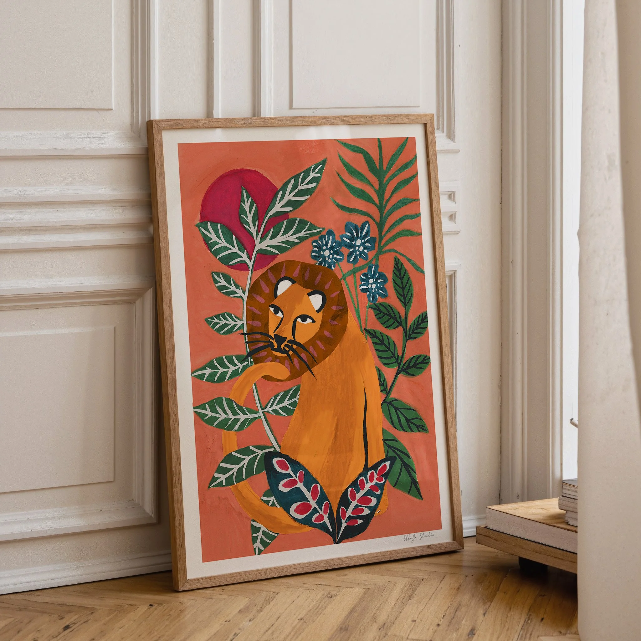 Jungle Lion Leaning Frame.jpg