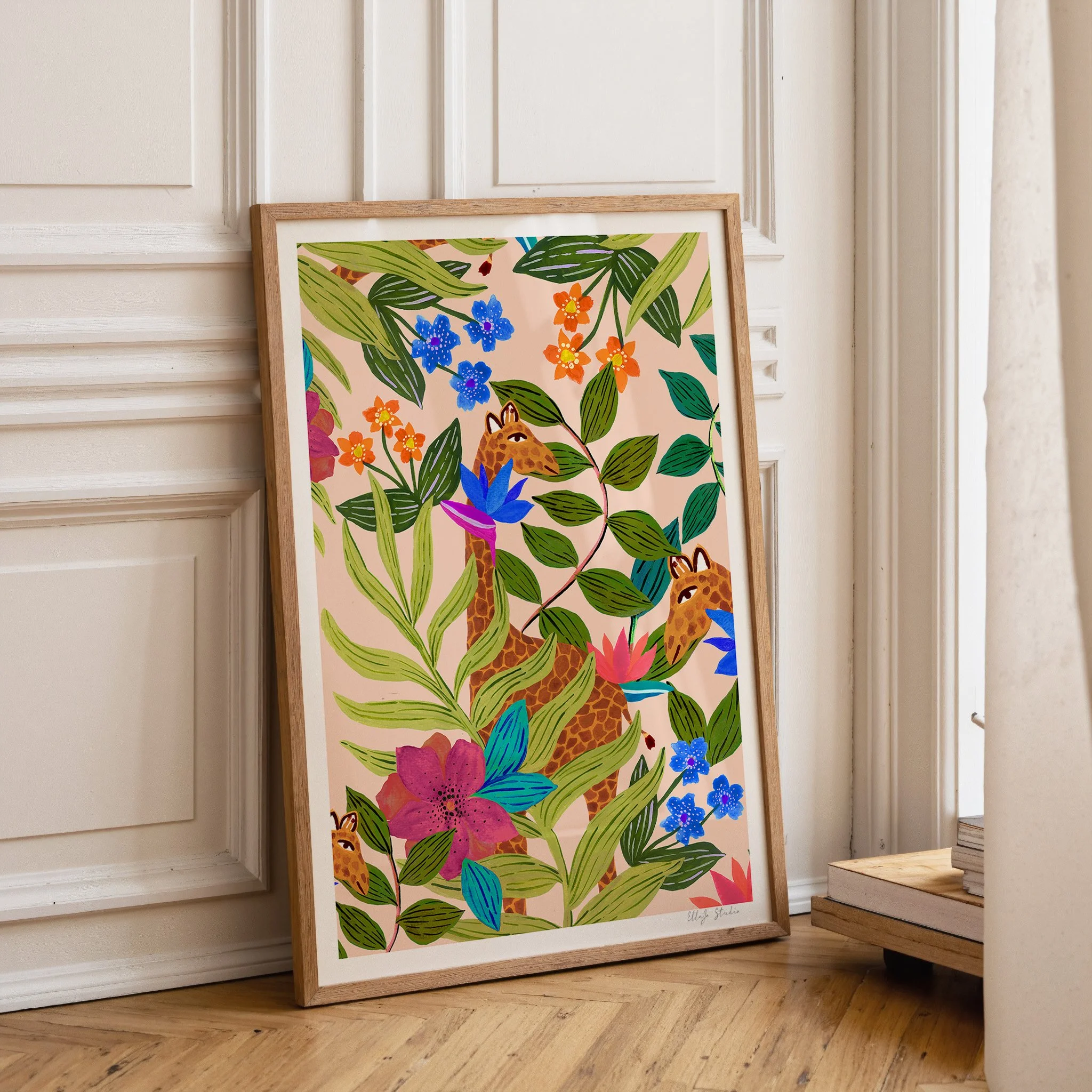 Jungle Giraffe Leaning Frame.jpg