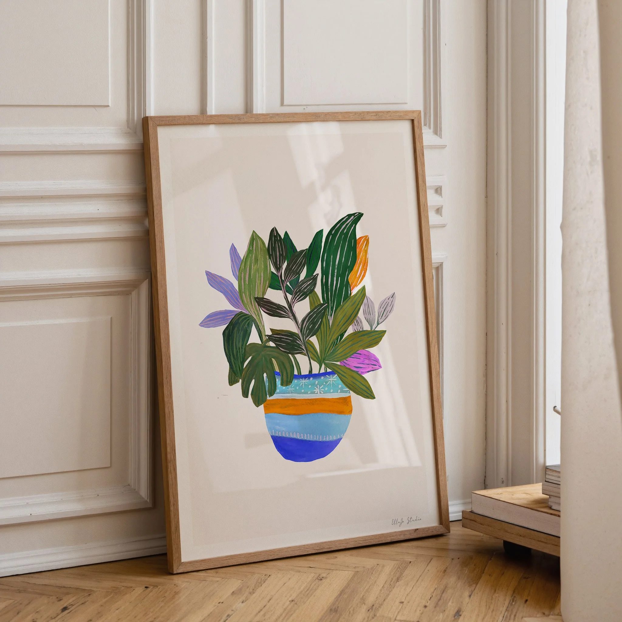 Botanical Bird of Paradise Leaning Frame.jpg