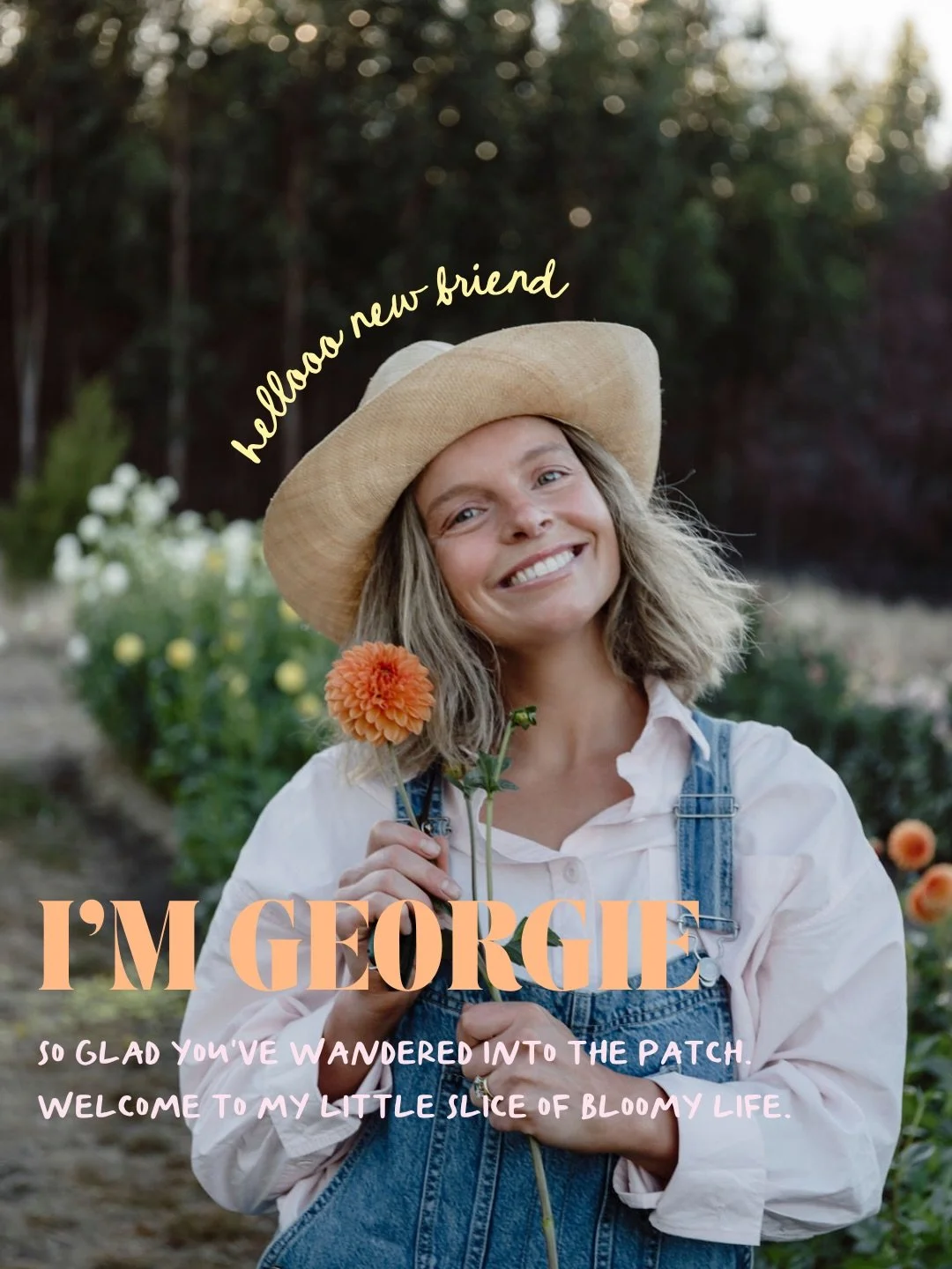 Hi, hello, welcome to all the beautiful new bloomers 🌸
I&rsquo;m Georgie. I grow blooms on a sheep farm in rural Victoria and somewhere along the way it blossomed into the most wholesome little obsession.

The slides tell the story better than I can