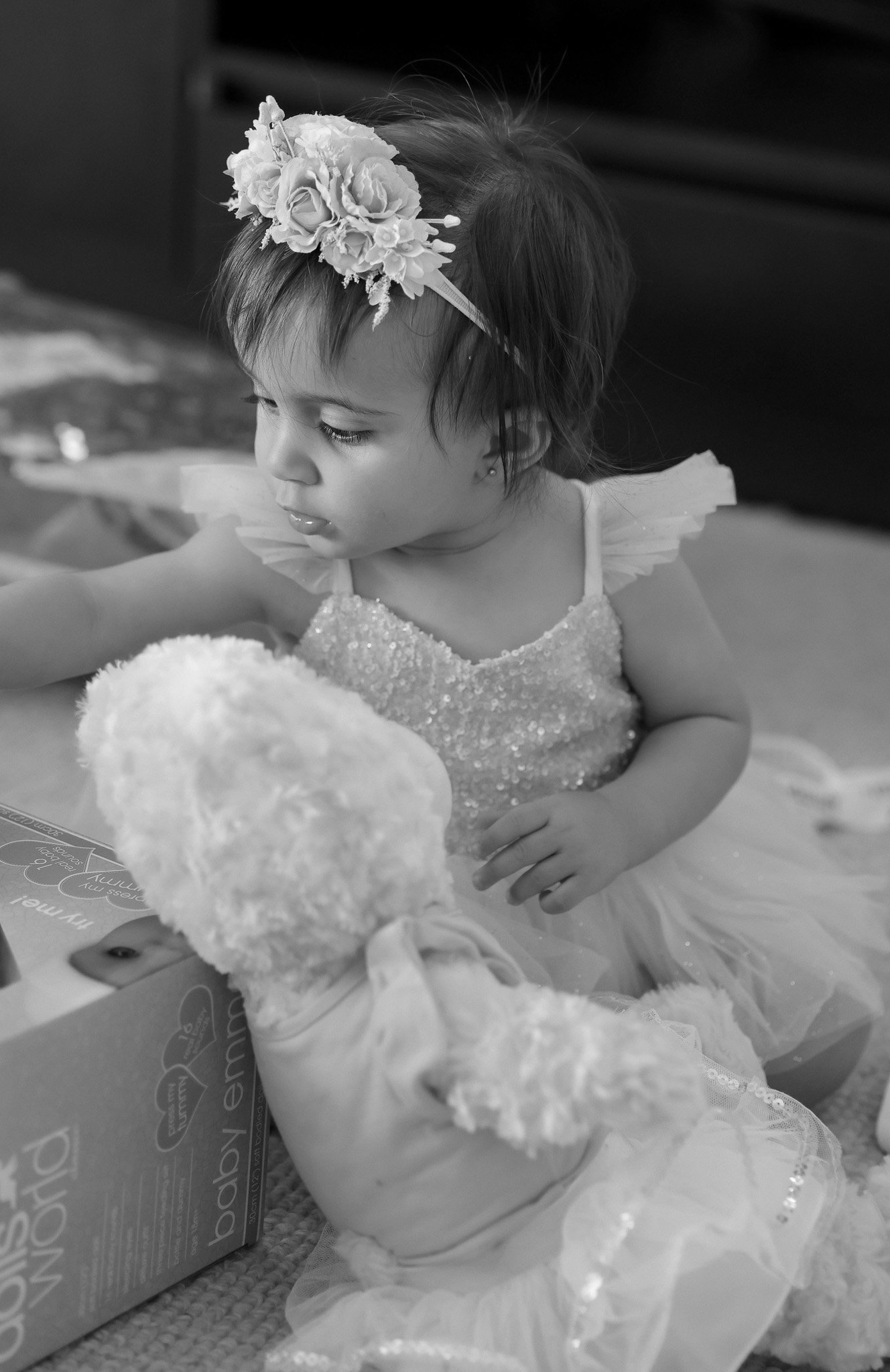 Luxury branding photography of an intimate first birthday celebration setup.