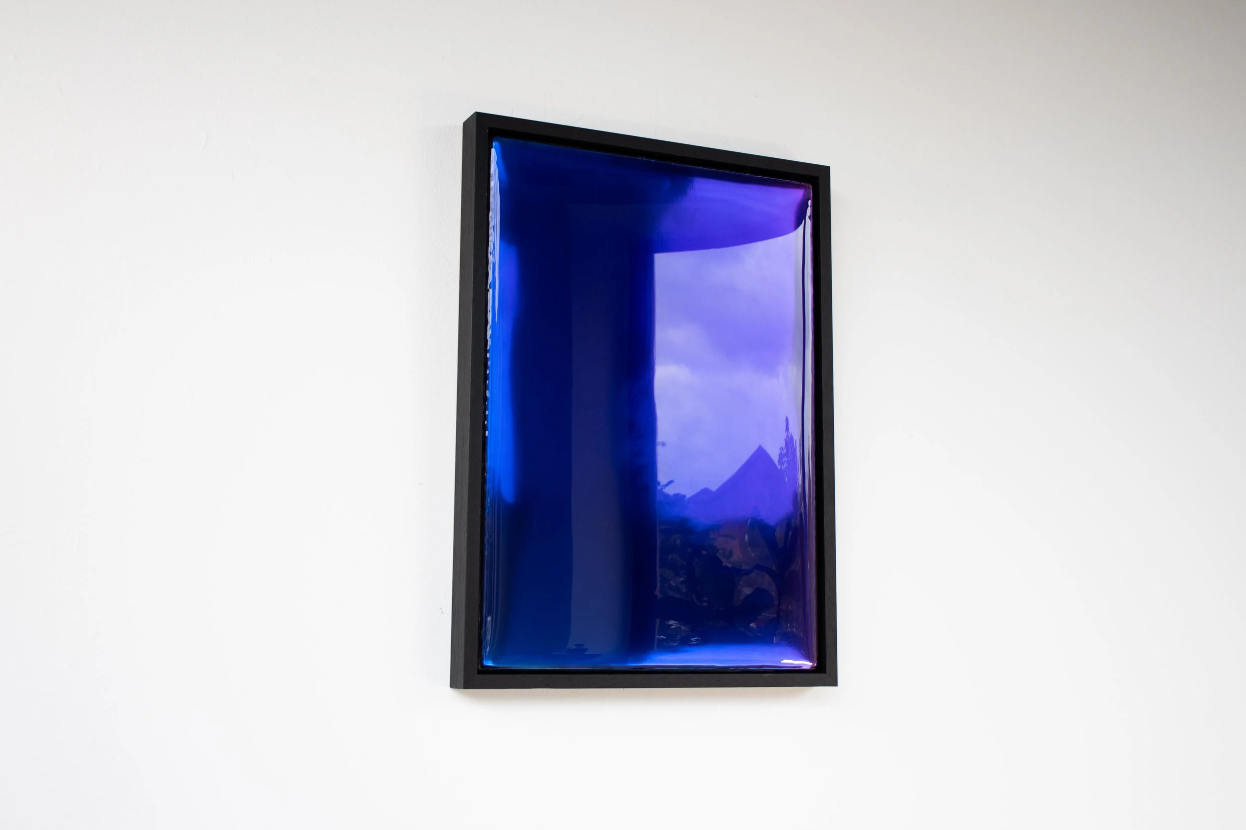 Self-mastery, 2025
Semi-transparent pigmented resin over reflective surface
Framed 47 x 65 x 4.5 cm