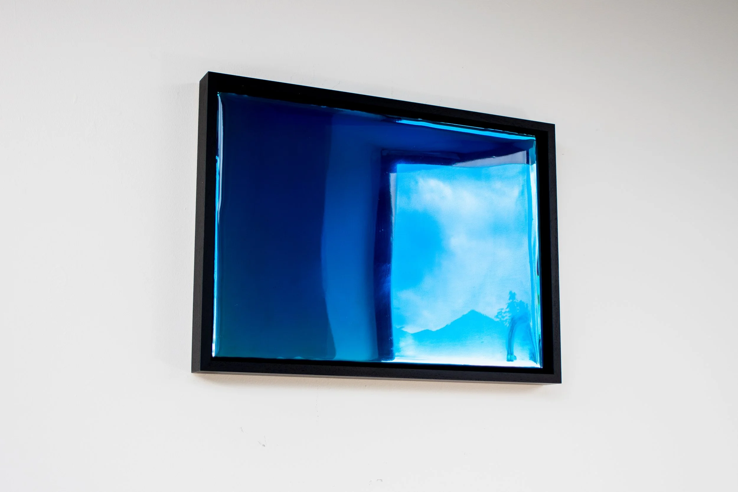Aletheia, 2026
Semi-transparent pigmented resin over reflective surface
Framed 65 x 47 x 4.5 cm
