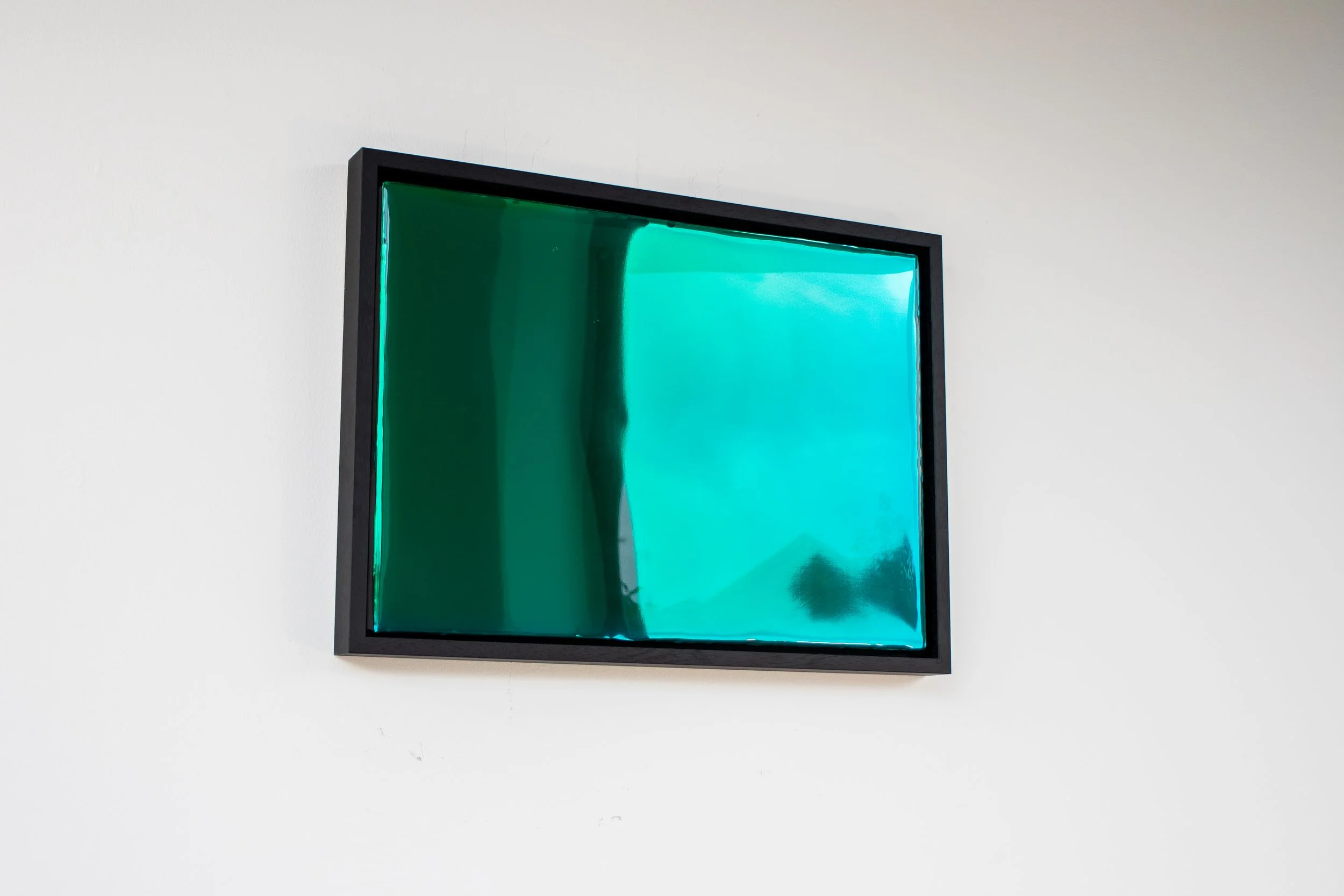 Lucidity, 2026
Semi-transparent pigmented resin over reflective surface
Framed 65 x 47 x 4.5 cm