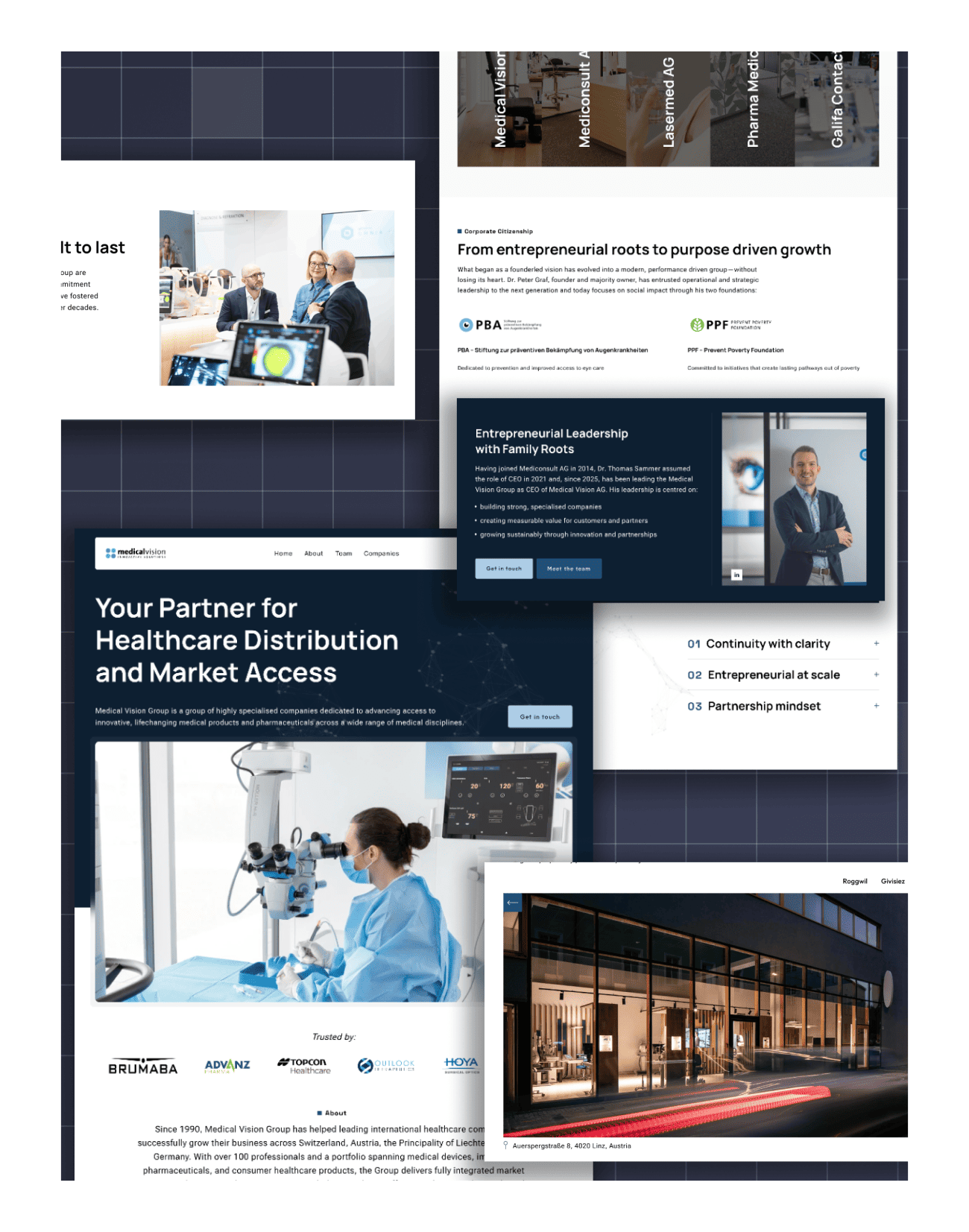 Custom Squarespace website design for a healthcare distribution client Medical Vision Group.